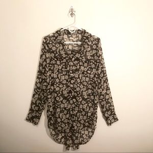 Hollister High-Low Buttoned Tunic Top Size Medium